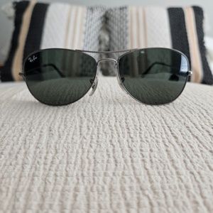 RAY BAN COCKPIT RB 3362 SILVER GRAY GLASS SUNGLASSES